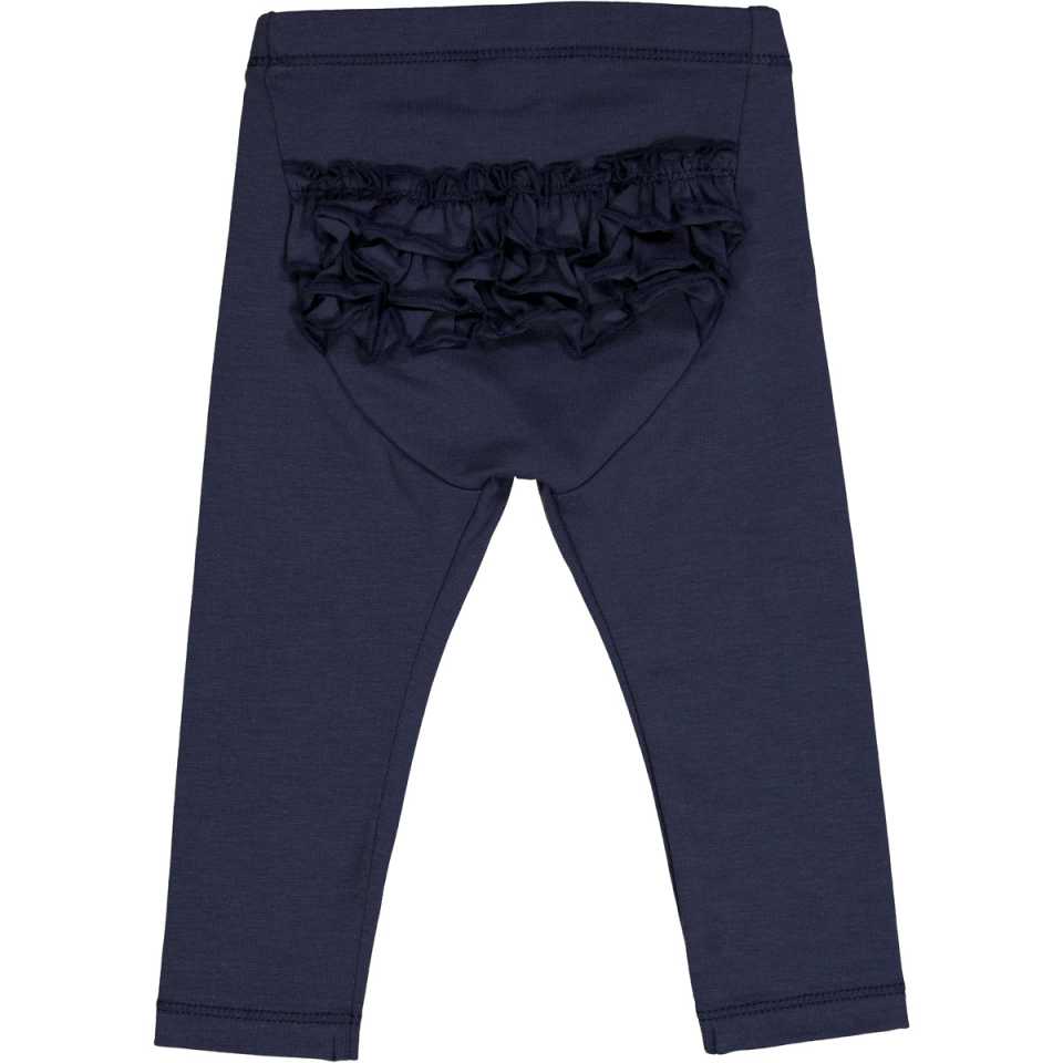 Pantaloni cu volănașe, bleumarin