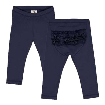 Pantaloni cu volănașe, bleumarin