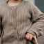 Cardigan tricotat bej din bumbac organic