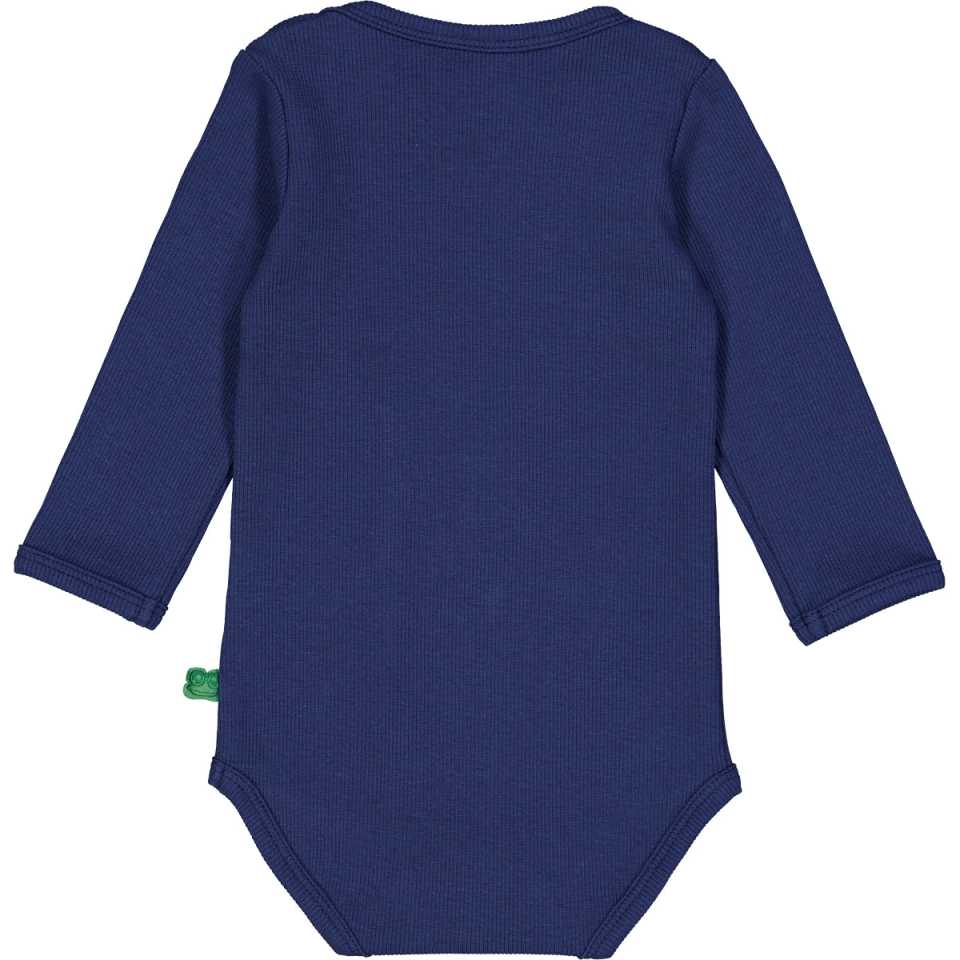 Body rib albastru din bumbac organic