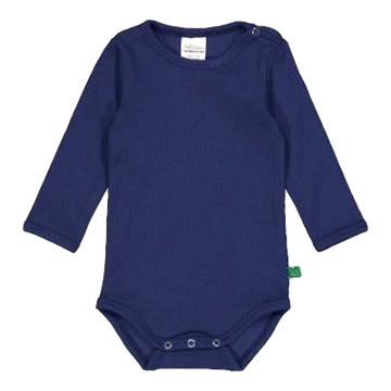 Body rib albastru din bumbac organic