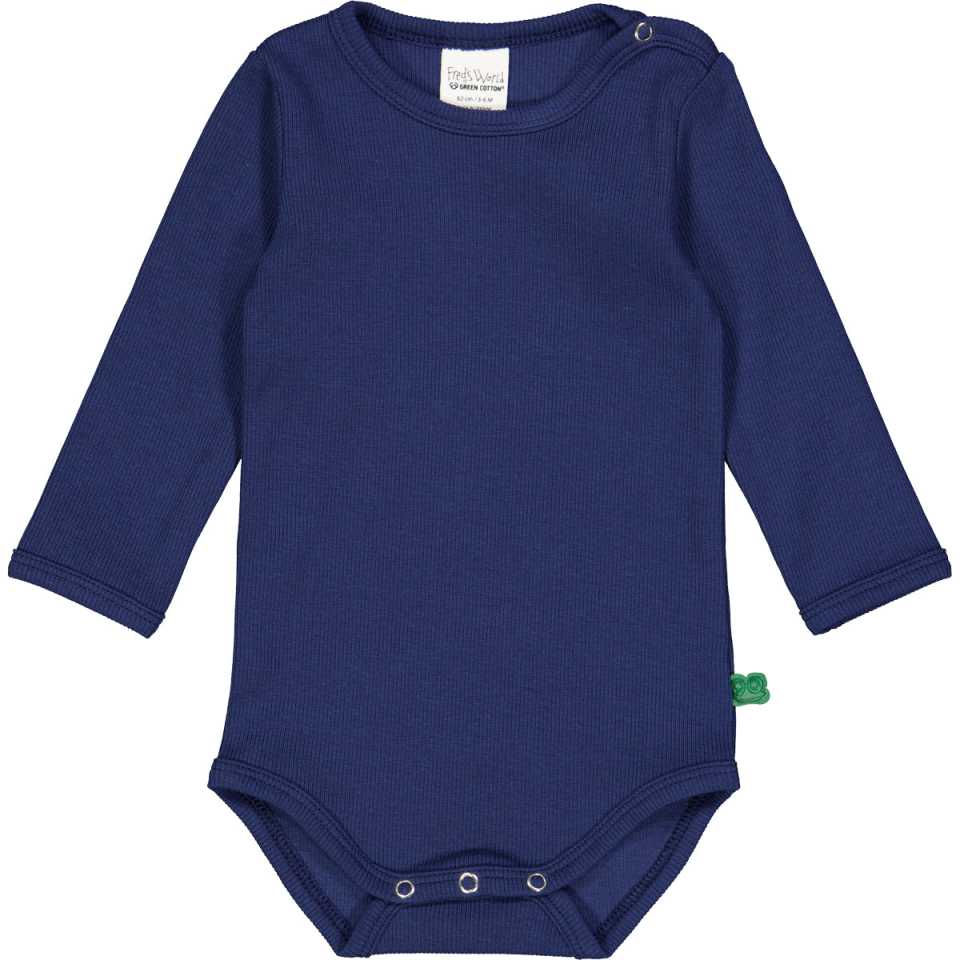 Body rib albastru din bumbac organic