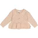 Cardigan tricotat „needle‑out” – roz
