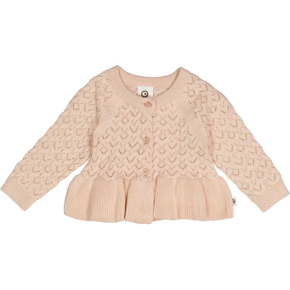 Cardigan tricotat „needle‑out” – roz