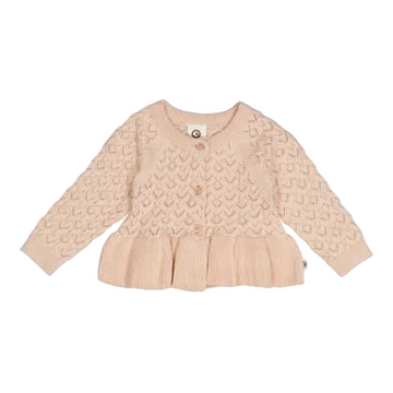 Cardigan tricotat „needle‑out” – roz