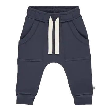 Pantaloni groșuți cu buzunare – albastru închis