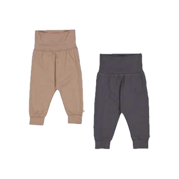 Set 2 pantaloni comozi – bej și bleumarin gri
