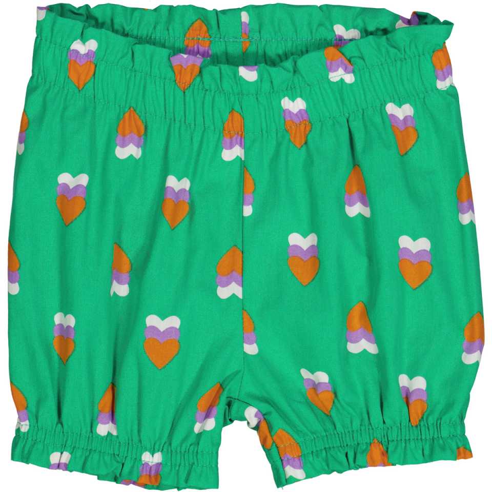Bloomers verzi din poplin cu imprimeu Heartbeat
