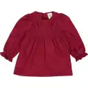 Rochiță din catifea reiată cu mânecă lungă – cabernet