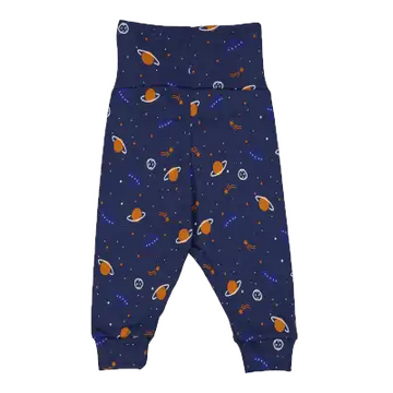Pantaloni albastru închis cu imprimeu spațial