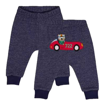 Pantaloni bleumarin cu aplicație mașinuță