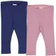 Set 2 colanți rib roz și bleumarin
