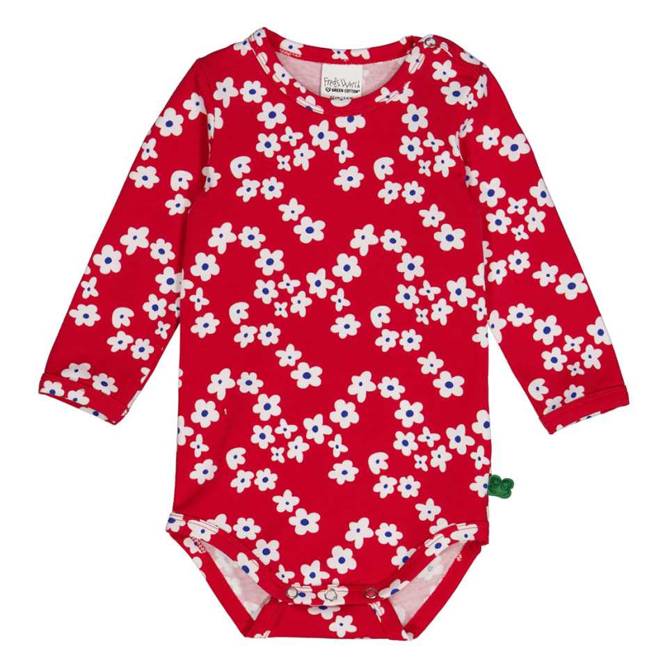Body roșu Gladly cu imprimeu floral