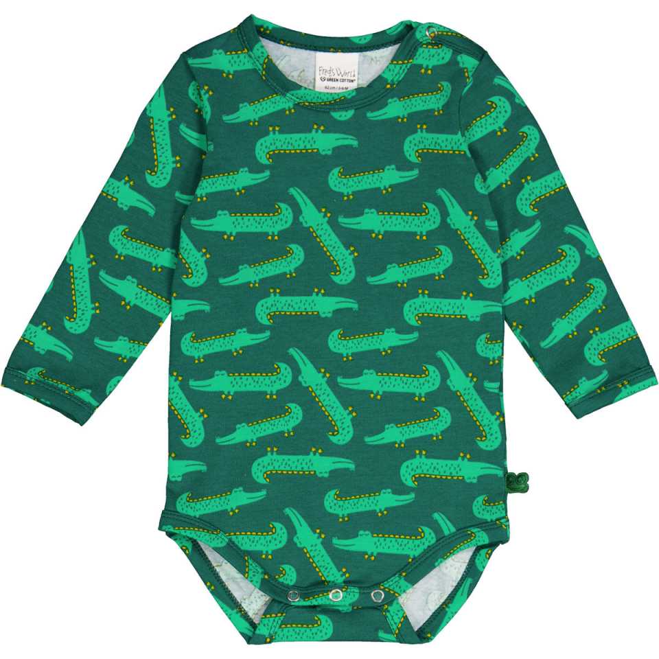 Body verde cu imprimeu crocodili