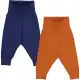 Pantaloni portocalii și bleumarin pentru bebeluși – Alfa Funky, set 2