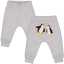 Pantaloni gri melanj cu pinguini aplicați – din bumbac organic