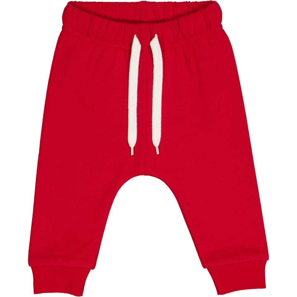Pantaloni tip trening roșii, pentru bebe – 100% bumbac organic