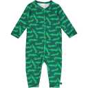 Salopetă verde cu imprimeu crocodili