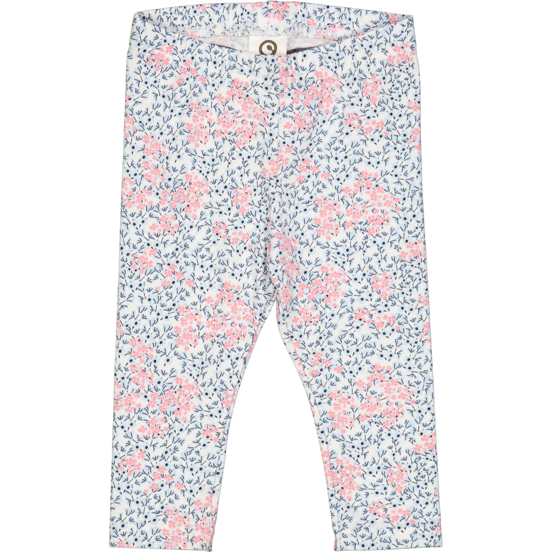 Colanți crem cu imprimeu floral