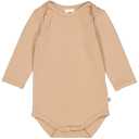 Body simplu, bej, cu mânecă lungă