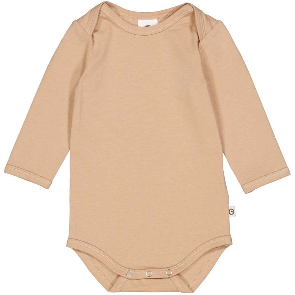 Body simplu, bej, cu mânecă lungă