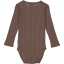 Body rib, maro, subțire, cu mânecă lungă