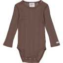 Body rib, maro, subțire, cu mânecă lungă