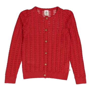 Cardigan tricotat roșu cu needle out