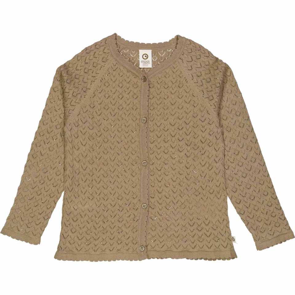 Cardigan tricotat bej deschis