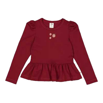 Bluză peplum cu mânecă lungă cu print de mere