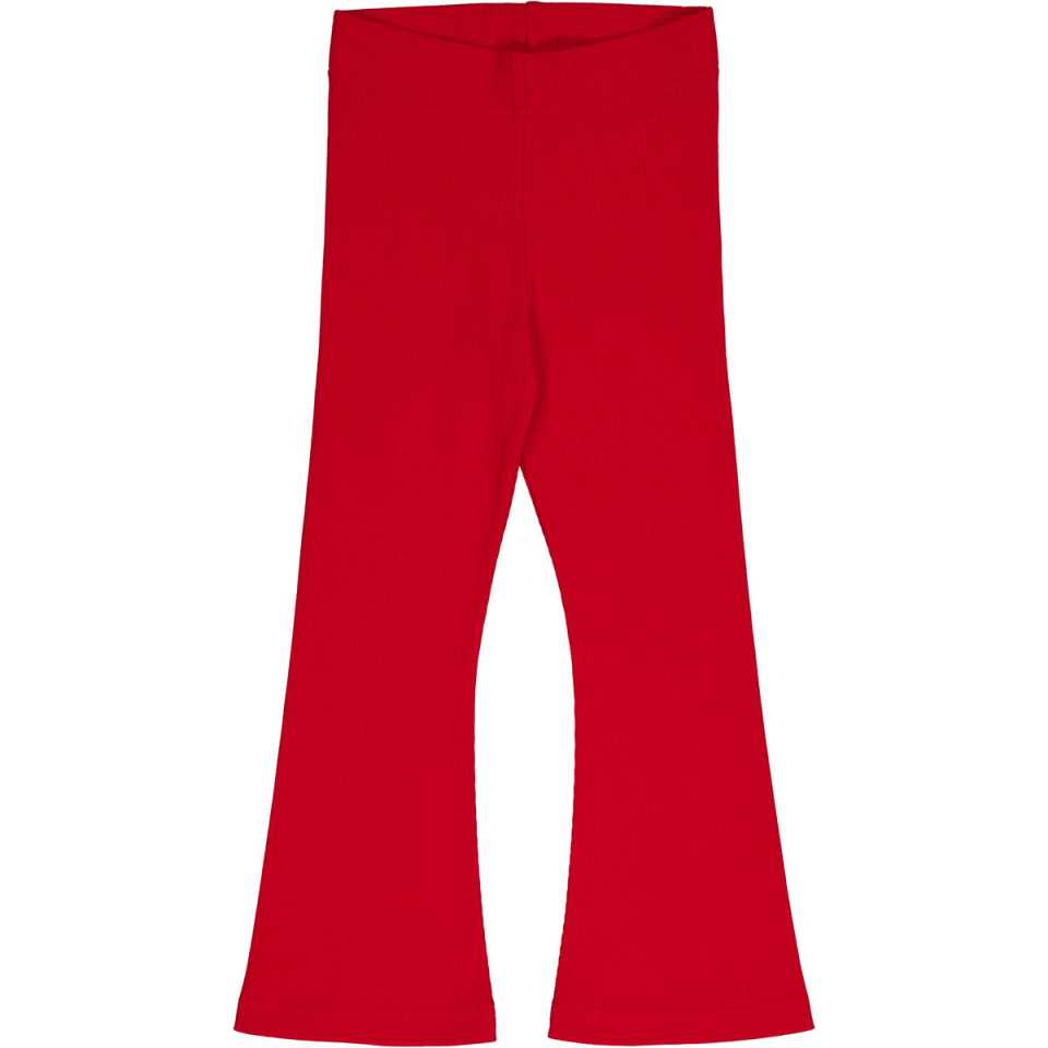 Pantaloni evazați rib – roșu salsa