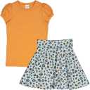 Set Leo – portocaliu și imprimeu leopard, din bumbac organic,