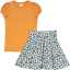 Set Leo – portocaliu și imprimeu leopard, din bumbac organic,
