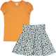 Set Leo – portocaliu și imprimeu leopard, din bumbac organic,