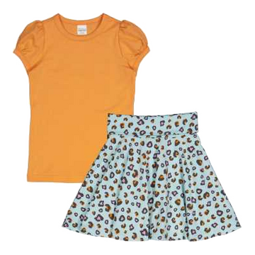 Set Leo – portocaliu și imprimeu leopard, din bumbac organic,