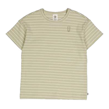 Tricou cu dungi fine verzi, din bumbac organic