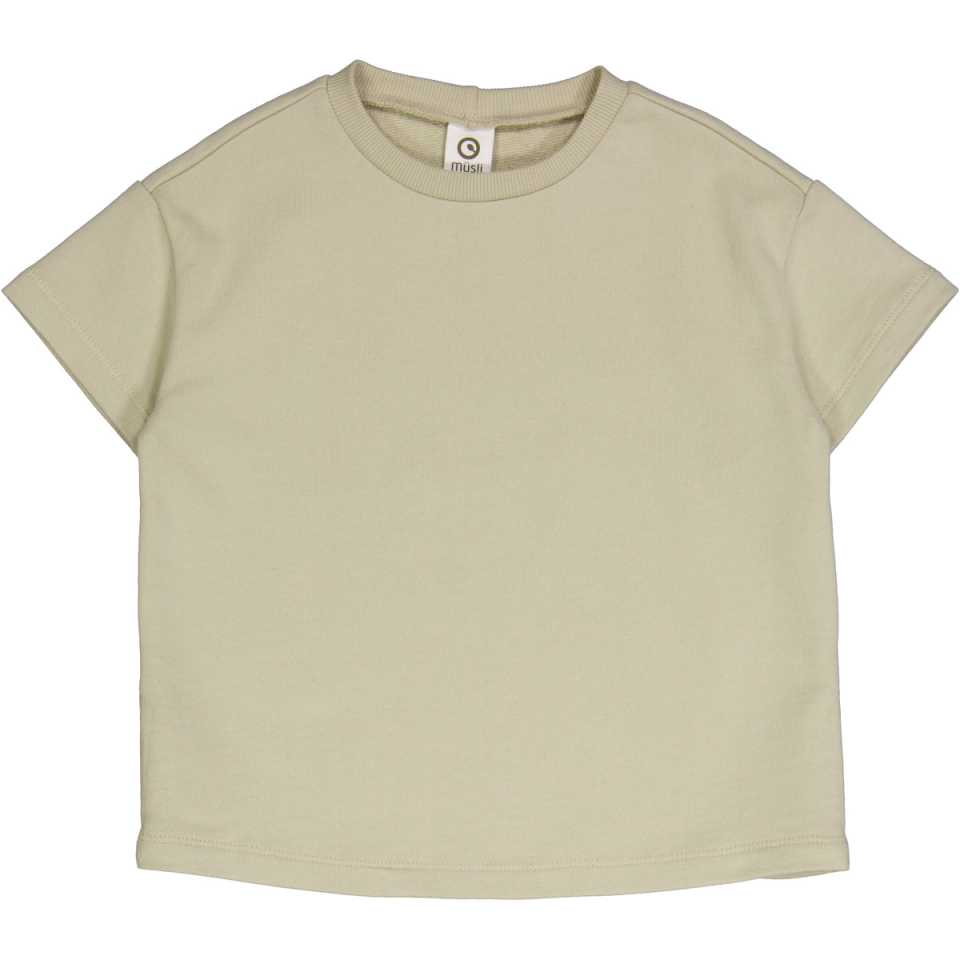 Tricou grosuț cu croială lejeră, verde, din bumbac organic,