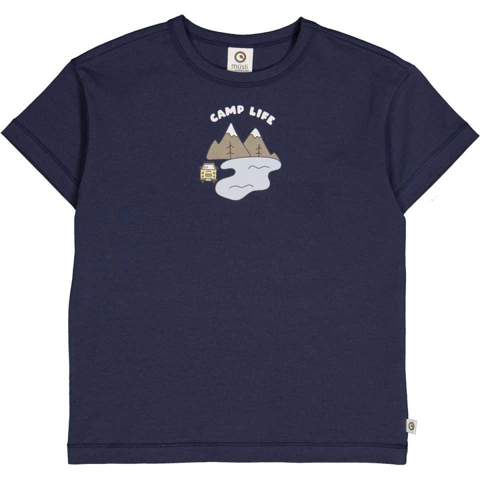Tricou „Camp Life” – bleumarin, din bumbac organic