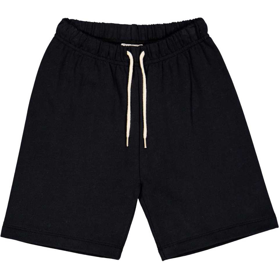 Pantaloni scurți grosuți, negri, din bumbac organic