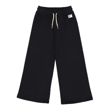 Pantaloni evazați negri din bumbac organic