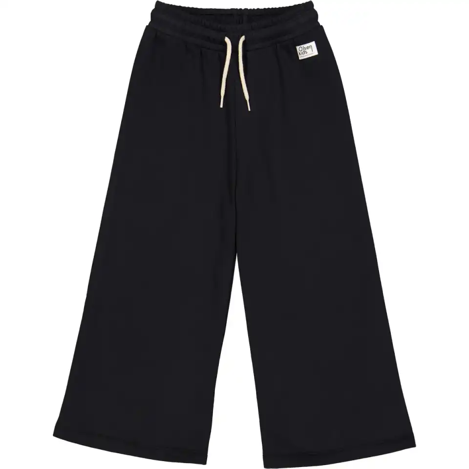 Pantaloni evazați negri din bumbac organic