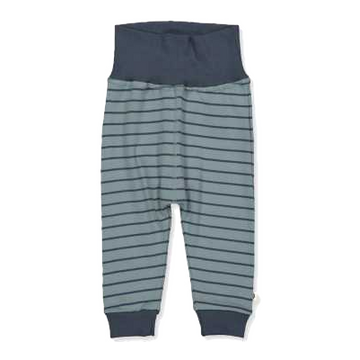 Pantaloni cu dungi bleumarin din bumbac organic
