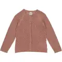 Cardigan delicat, tricotat, roz din bumbac organic