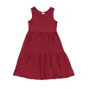 Rochie pointelle roșie, fără mâneci, din bumbac organic