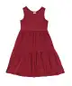 Rochie pointelle roșie, fără mâneci, din bumbac organic
