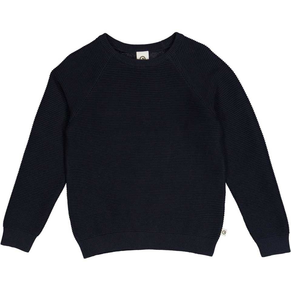 Pulover tricotat raglan, albastru închis
