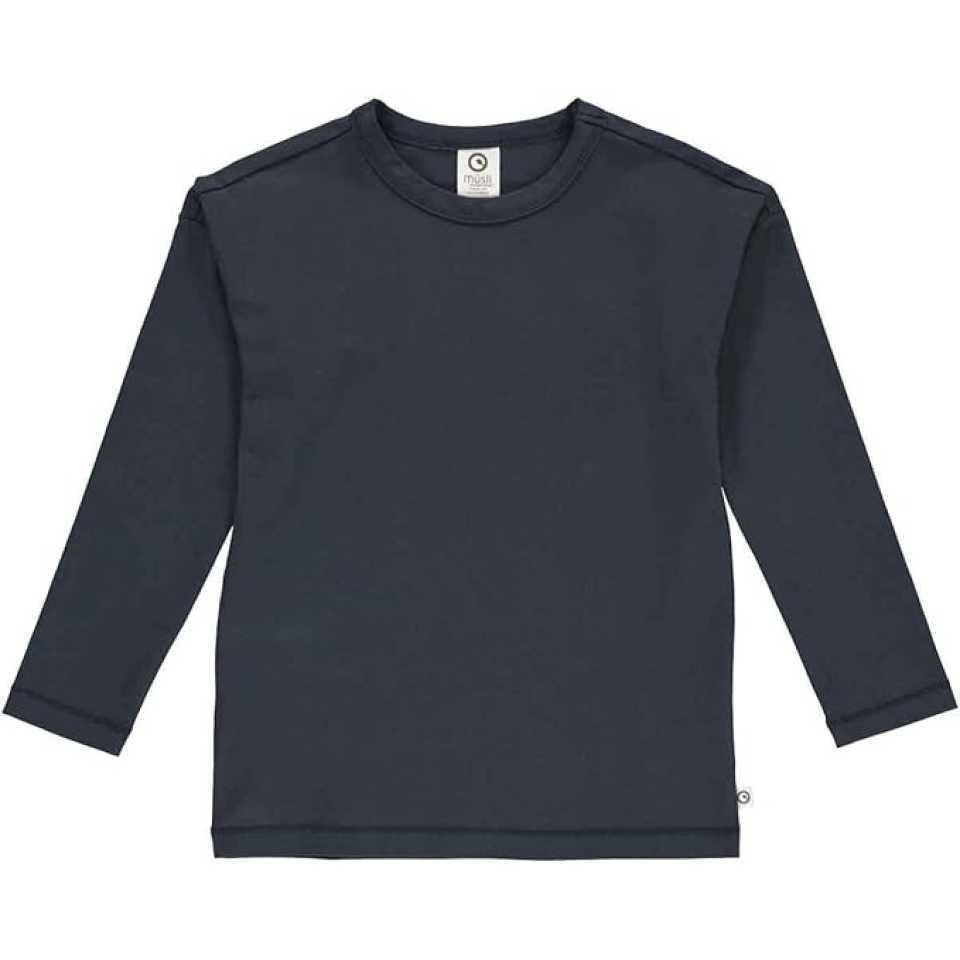 Bluză bleumarin Cozy Me cu mânecă lungă și umeri căzuți