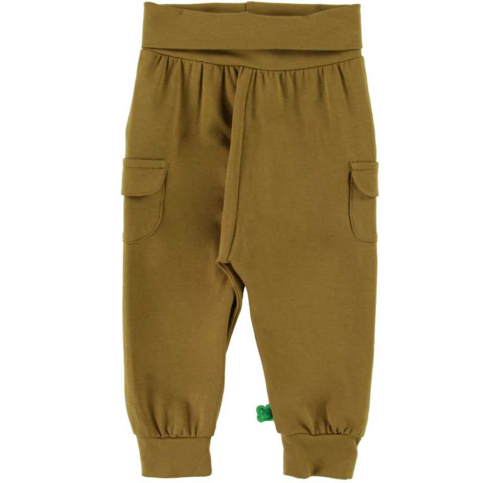 Pantaloni Alfa olive cu buzunare laterale