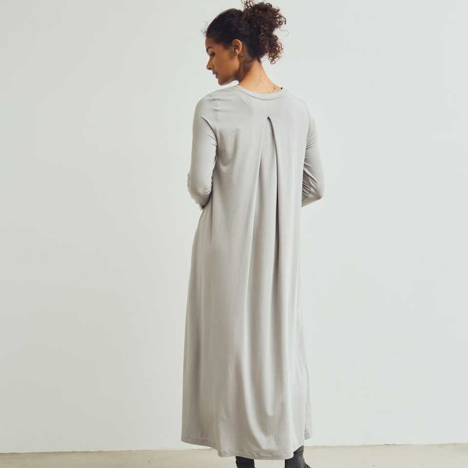 Rochie lungă, gri, din Tencel moale