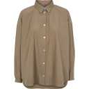 Cămașă din poplin cu guler, din bumbac organic, bej închis